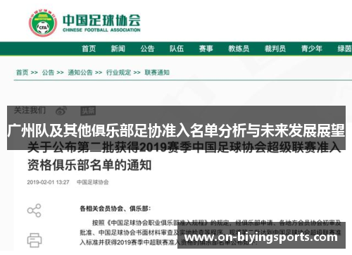 广州队及其他俱乐部足协准入名单分析与未来发展展望