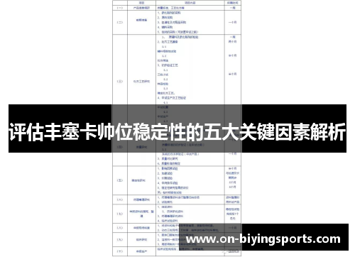 评估丰塞卡帅位稳定性的五大关键因素解析 评估丰塞卡帅位稳定性的五大关键因素解析